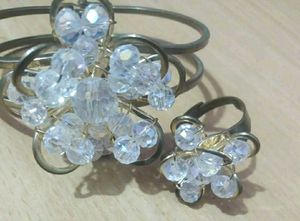 Crystal Ring and Bangle Set