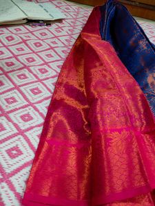 Elegant Blue &amp; Pink Saree