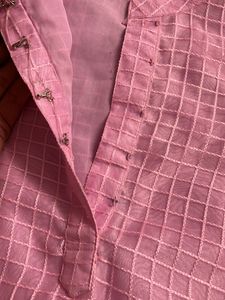 Pink Net Type Kurta