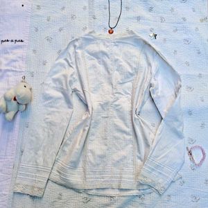 cute Elegant White Long Sleeve kurti