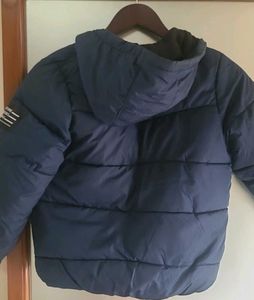Navy Blue Puffer Jacket with Hood