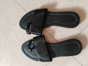 Sleek Black Slip-On Sandals