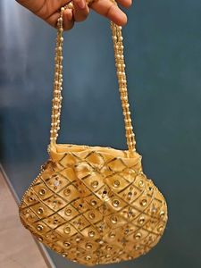 Gold Beaded Potli Bag