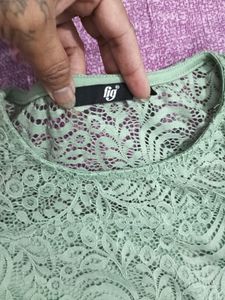 Olive Green Nylon Dress