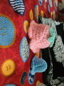 Cute Crochet Strawberry &amp; Blue Animal Charms