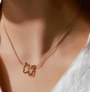 Anti Tarnish Gold Butterfly Pendant Necklace