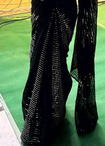 Black&amp;Gold Designer Saree