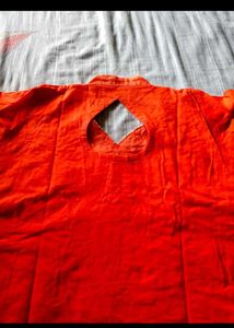 Orange Stitch Kurti
