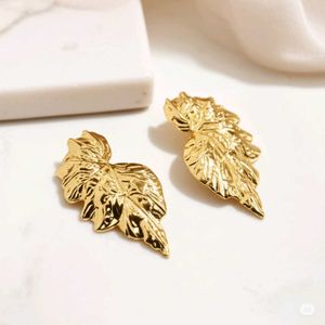 18k Gold Leaf Statement Earrings