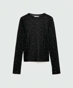 MNG Rhinestone Detail Finr Sweater 🖤