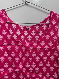 Pink Printed Kurti Dress