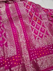 Beautiful Gajji Silk Fuschia Pink Saree