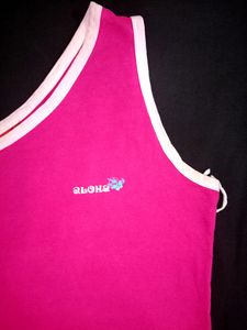 Pink One Side Tank Top..