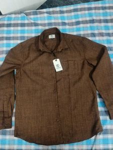 Rare Chocolate Browm Imported Linen Brand Shirt