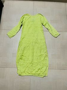 Lime Green Embroidered Kurti