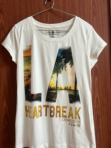 White Tee With Graphic Design