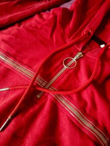 Red Quarter-Zip Hoodie