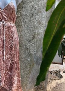 SEXY NUDE WRAP DRESS