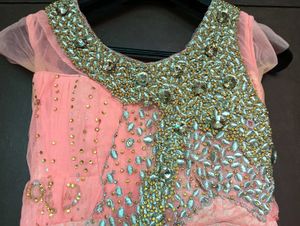 Elegant Peach Anarkali Gown