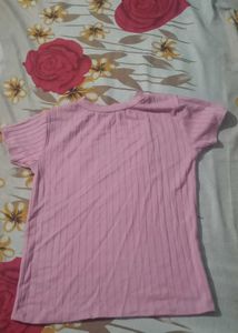 Pink Ribbed Tee