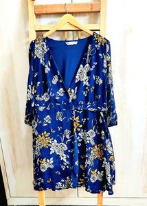 Blue Printed Dress Bust Size-28-30