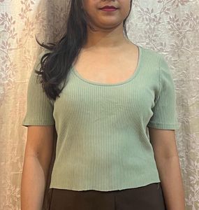 Basic Green Top For Women