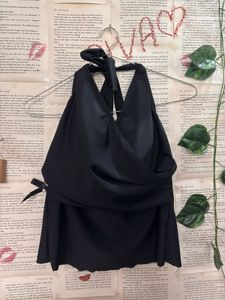 Black Halter Tankini Top