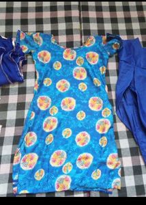 Blue Printed Salwar Kameez Suit