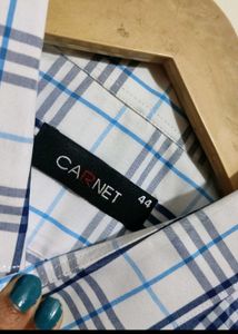 Blue Check Print Shirt For 48 Chest