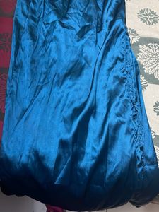 Blue Satin Mini Dress