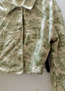 Vintage Print Cropped Jacket