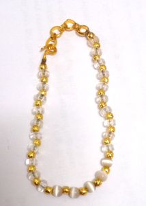 Gold and Crystal Bead Bracelet