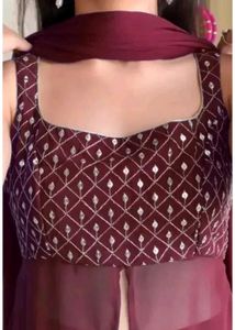 Elegant Maroon Kurta Palazzo Set