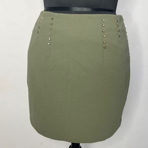 H&M olive green Partywear Skirt