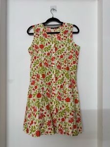 Women Floral Print Sleeveless Dress