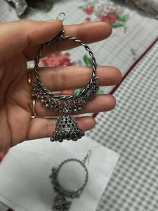 Oxidized Jhumka Earrings
