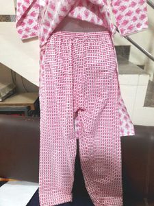 (New)Pink Kurta Co Ord Set