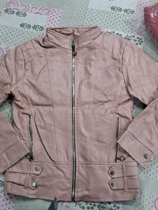 leather peach colour jacket