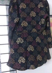 Claura Black V Neck Tunic With Flared Trouser