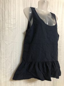 Zara Woman Blue Sleeveless Top