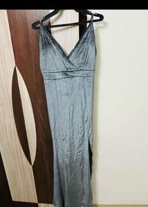 Elegant Satin Blush Midi Dress