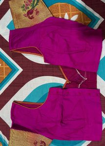 Purple &amp; Gold Sari with Peacock Border