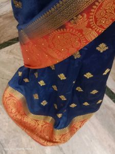 Elegant Blue Banarasi Silk Saree