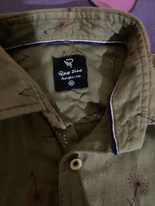 Stylish Olive Green Printed Shirt