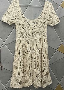 Vintage Crochet Mini Dress