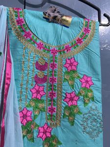 Thread Work Embroidery Suit With Beautiful Duppta