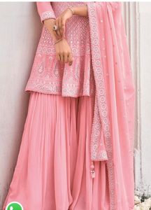 Peach Pink Sharara Suit
