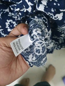 Blue Puff Sleeves Crop Top