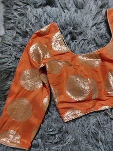 Banarasi Blouse Orange Color