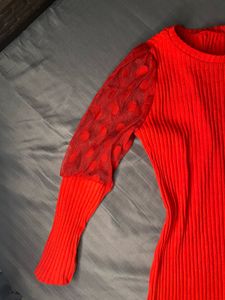 Chic winter red Midi Dress